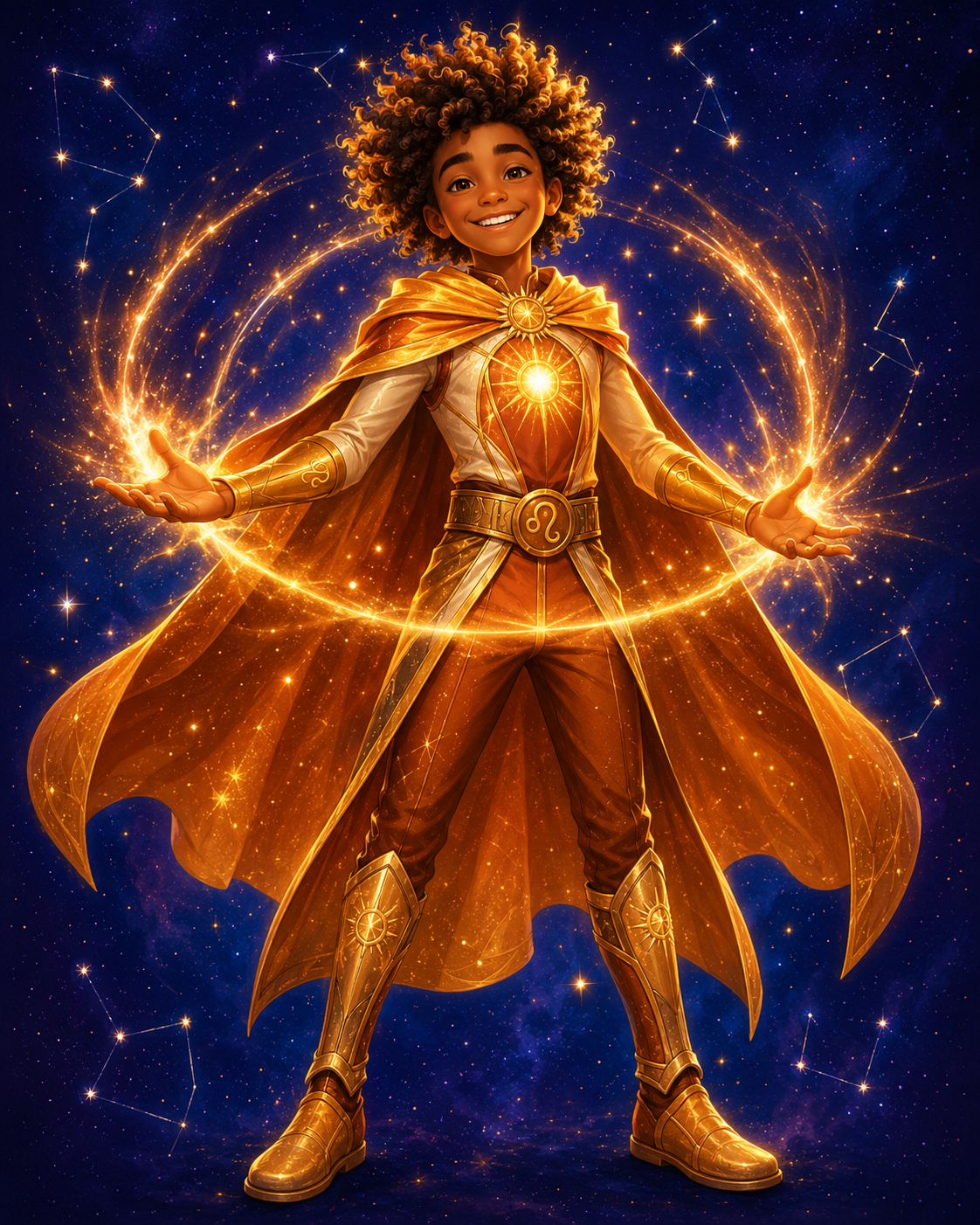 Leo — The Solar Heart, a zodiac superhero from The Starborn Twelve